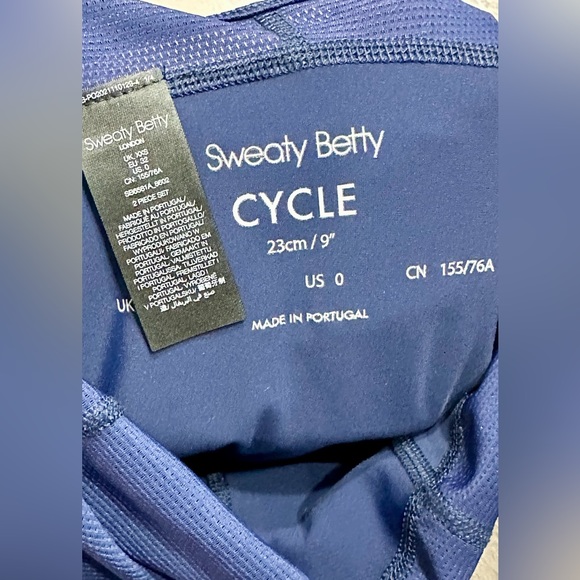Sweaty Betty Velo Padded Bib Cycling Short Blue size 0 - Picture 3 of 5